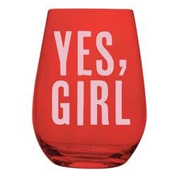 Picture of Creative Brands 10-04859-251 20 oz Stemless Wine Glass - Yes, Girl