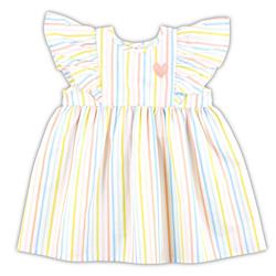 Picture of Creative Brands J1786 6-12 Months Rainbow Collection Flutter Sleeve Dress - Rainbow Stripe&#44; 6-12 Month