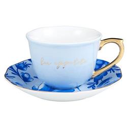 Picture of Creative Brands 10-04595-095 Brunch Tea Cup & Saucer Set - Bon Apetite