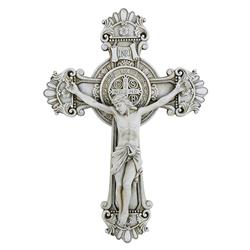 G5566 10.5 in. James Brennan Saint Benedict Crucifix - Stone