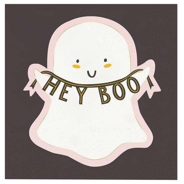 P7832 Foil Beverage Napkins - Hey Boo