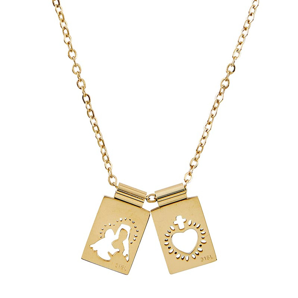 Picture of Christian Brands P7162 Mini Scapular Virgin Sacred Heart Necklace