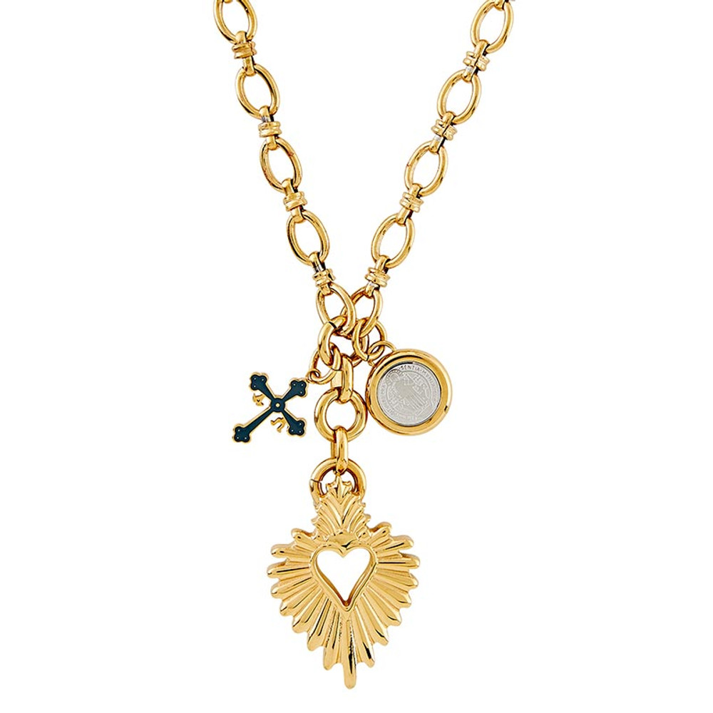 Picture of Christian Brands P7167 Multi Charm Necklace
