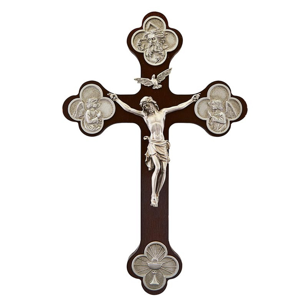 JC-2006-E 12 in. Walnut Trinity Crucifix