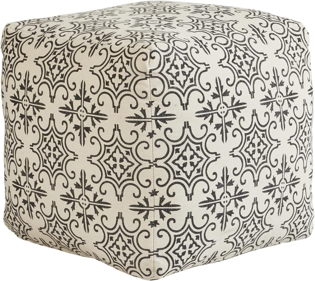 Picture of 47th & Main CMR617 Black & Beige Accent Pouf
