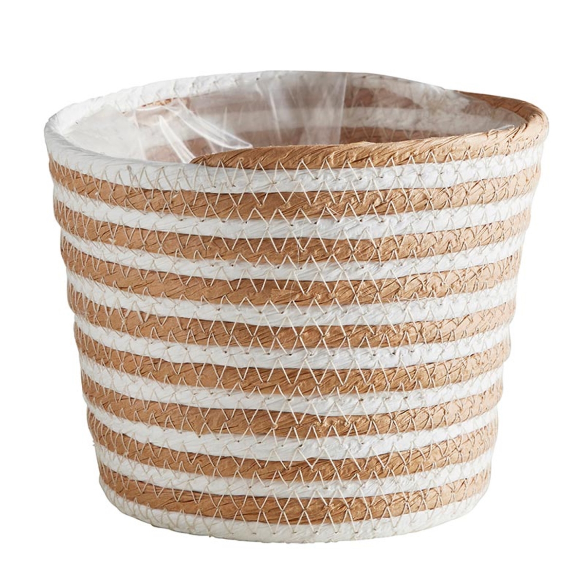Picture of 47th & Main CMR846 7 x 5.5 in. Cream Striped Lined Basket