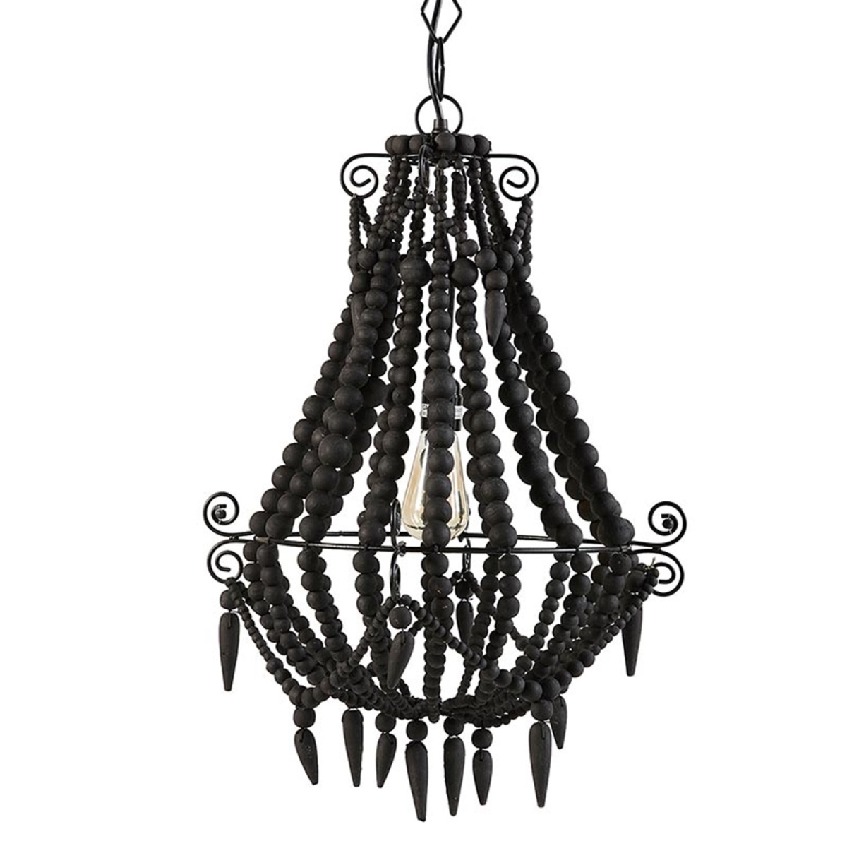 Picture of 47th & Main DMR043 14 x 14 x 24 in. Black Beaded Chandelier