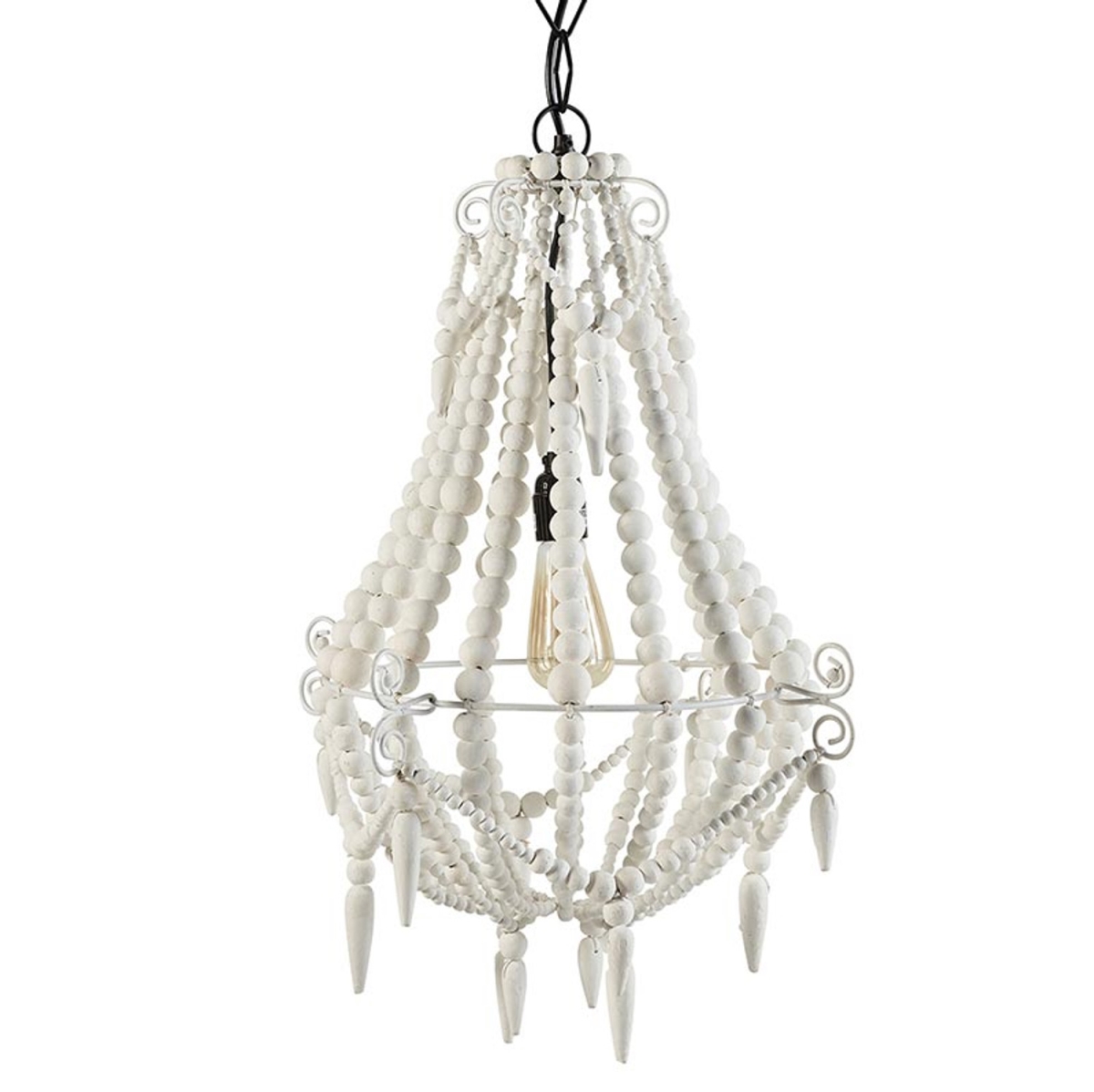 Picture of 47th & Main DMR044 14 x 14 x 24 in. White Beaded Chandelier
