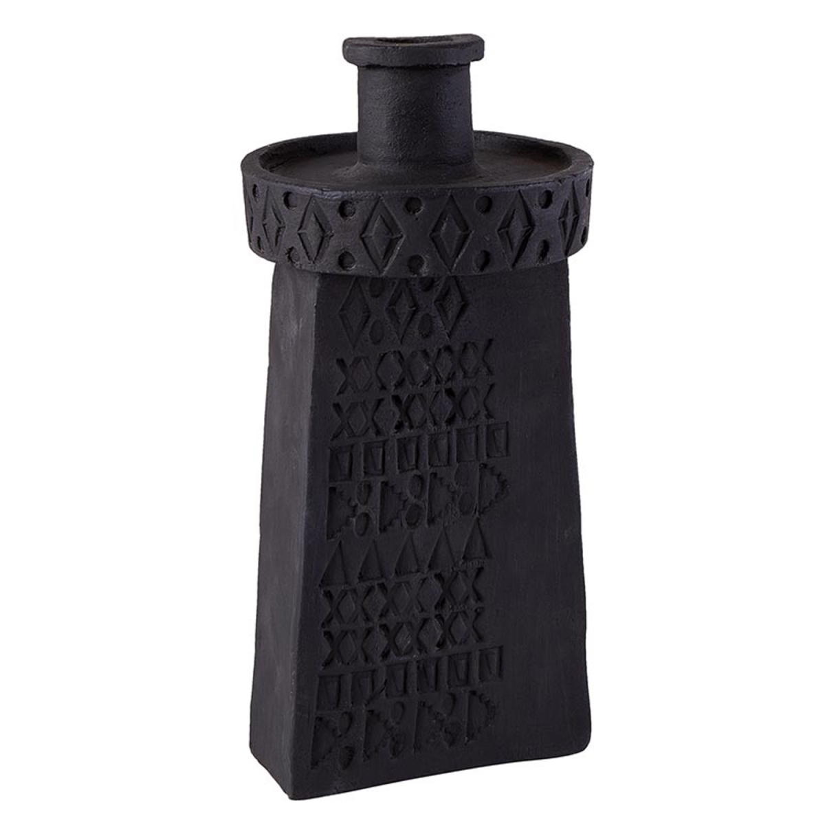 Picture of 47th & Main DMR341 4.5 x 2 x 9.5 in. Black Engraved Candleholder
