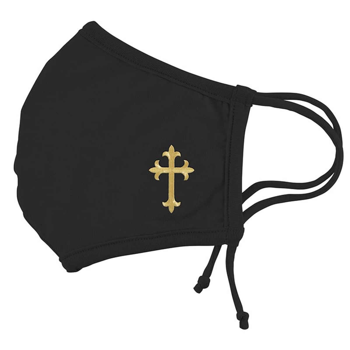 Picture of CBCS-Cambridge J6770 Embroidered Fleur De Lis Cross Face Mask - One Size