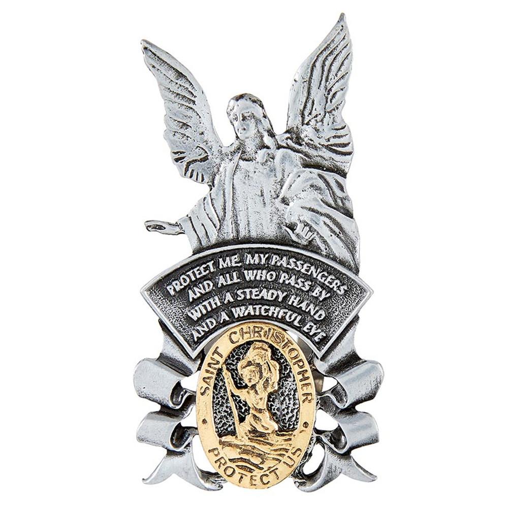 BK-12647 St. Christopher & Guardian Angel Visor Clip