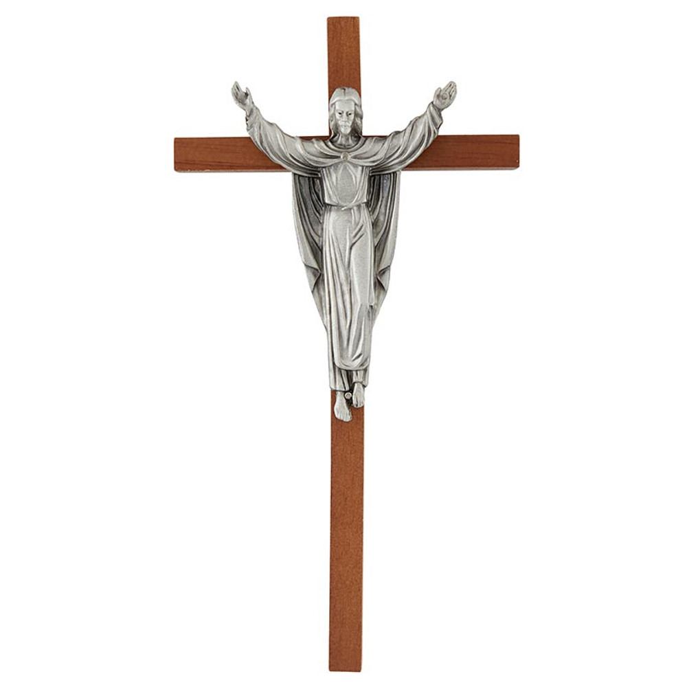 JC-2552-E 10 in. Risen Christ Dark Oak Cross