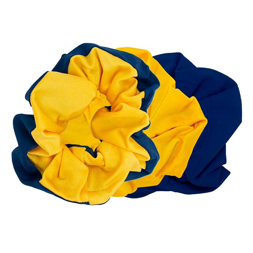 P30389 Hair Scrunchie, Navy & Yellow Gold