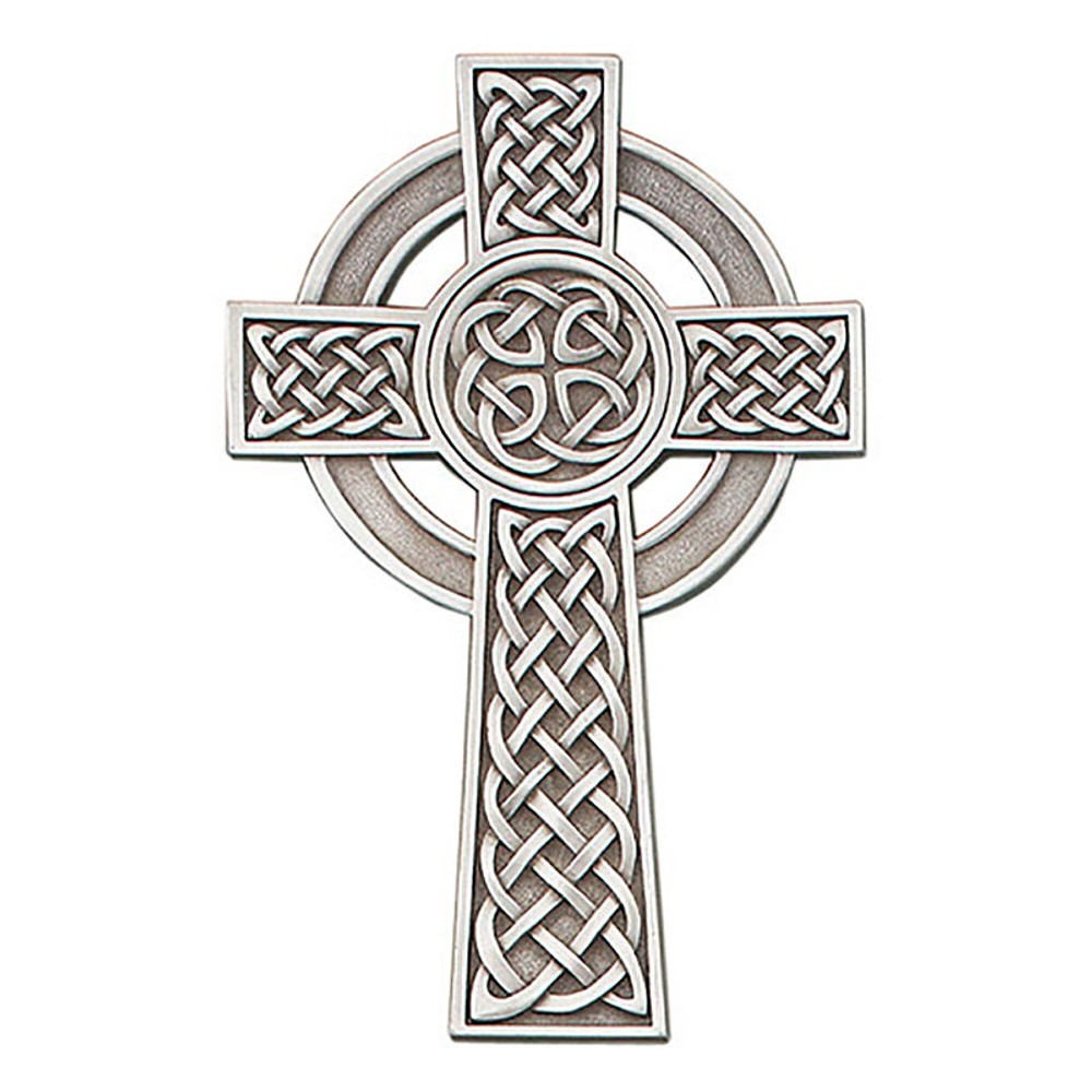 JC-9021-E 8 in. Fine Pewter Knotted Celtic Cross