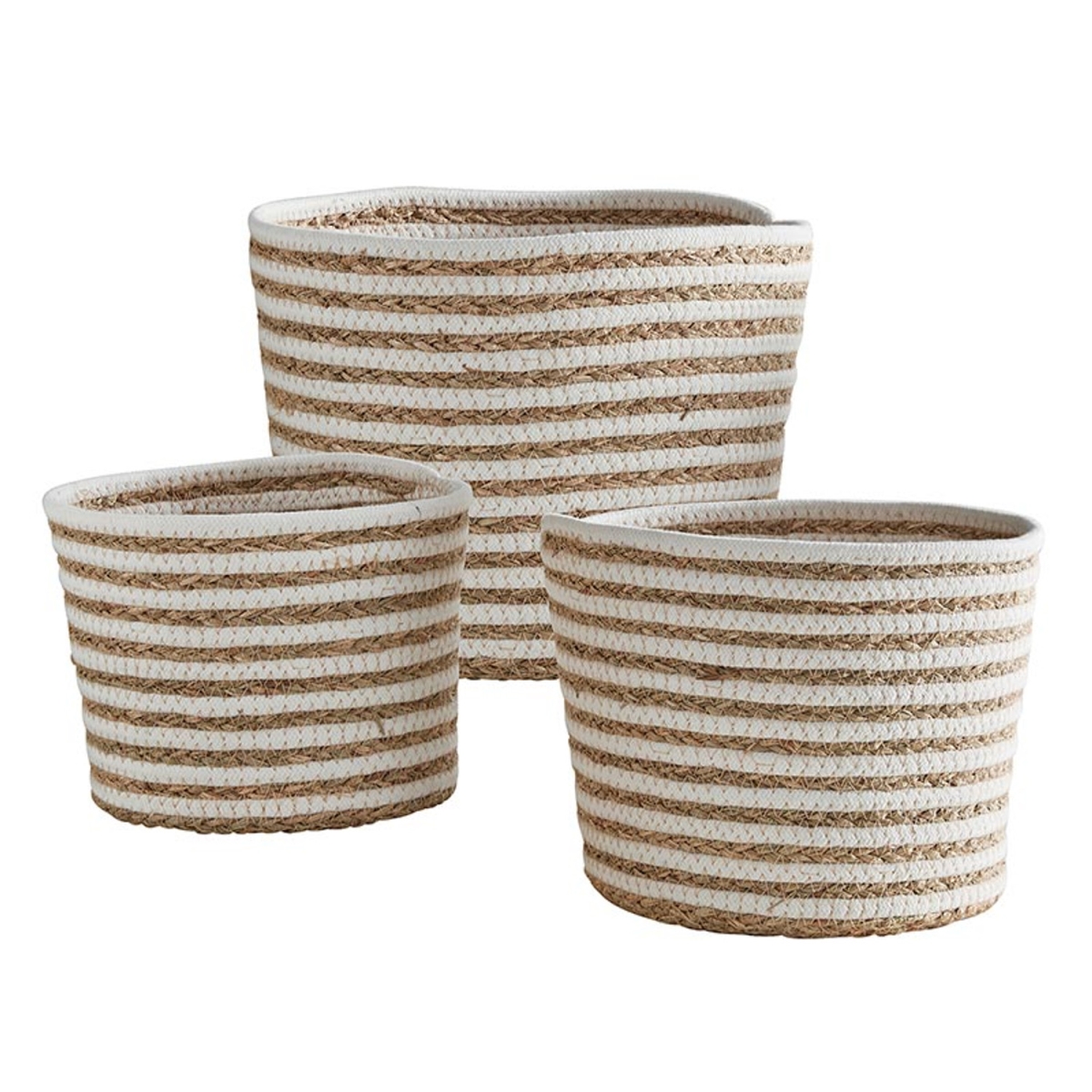 Picture of 47th & Main CMR850 Striped Seagrass Baskets&#44; Set of 3