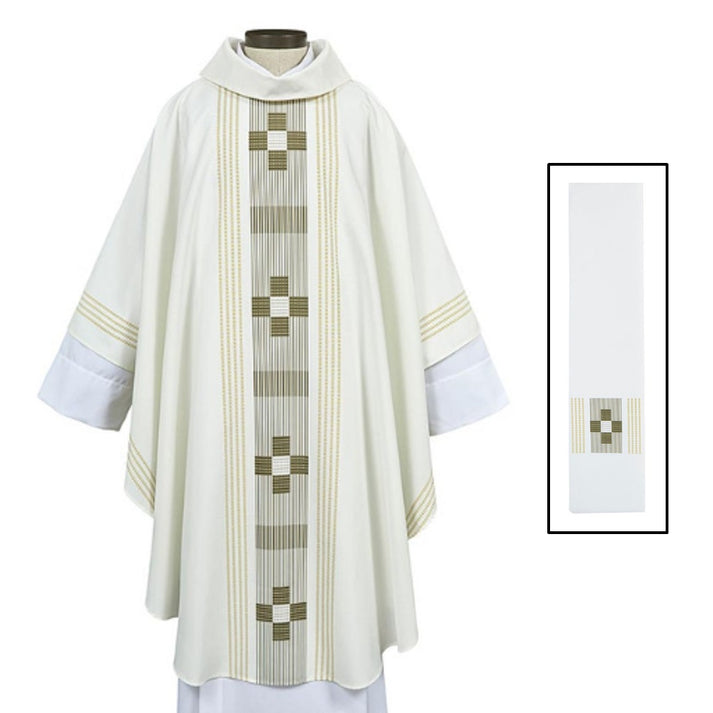 L9292IVY Treviso Collection Chasuble with Inner Stole, Green