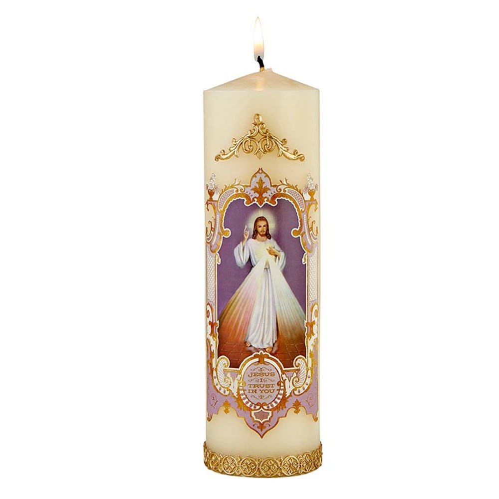 L5247 Vintage Devotional Candle - Divine Mercy
