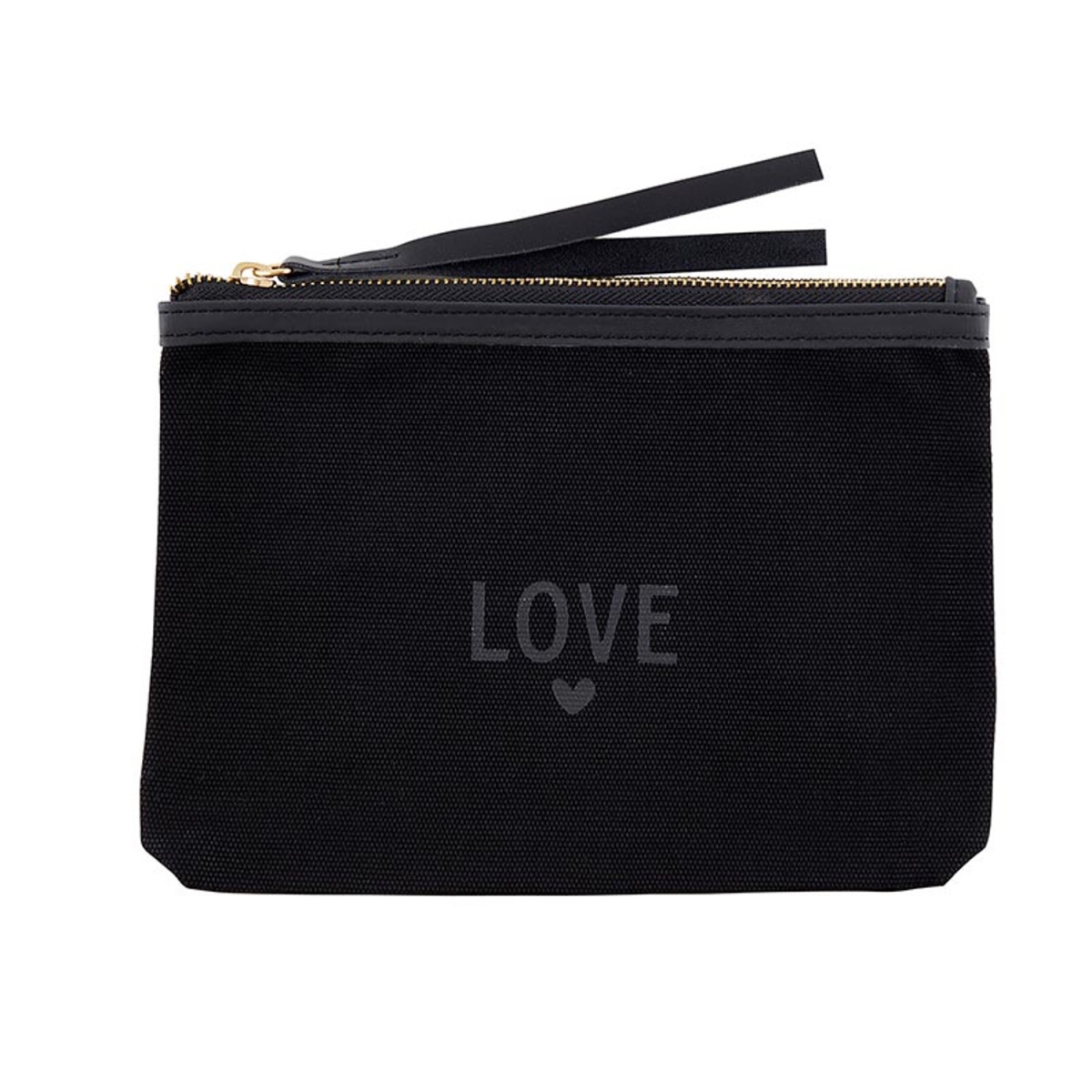 Picture of Bella Apparel N2616 9 x 6 in. Black Canvas Pouch&#44; Love