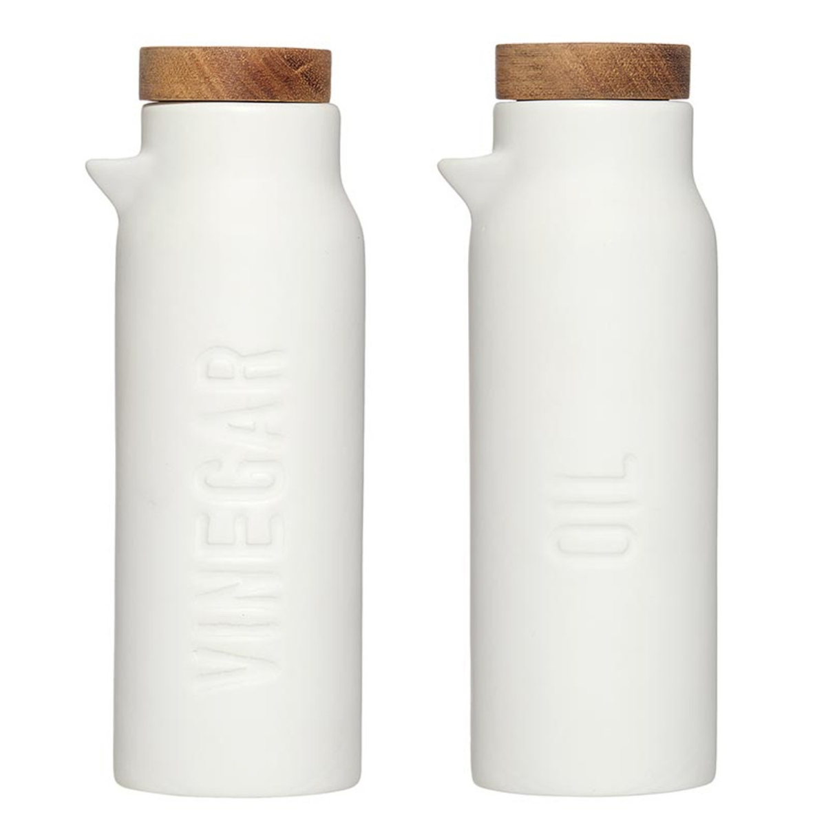 Picture of Santa Barbara Design Studio N2349 Face to Face Matte White Ceramic Bottles, Oil & Vinegar