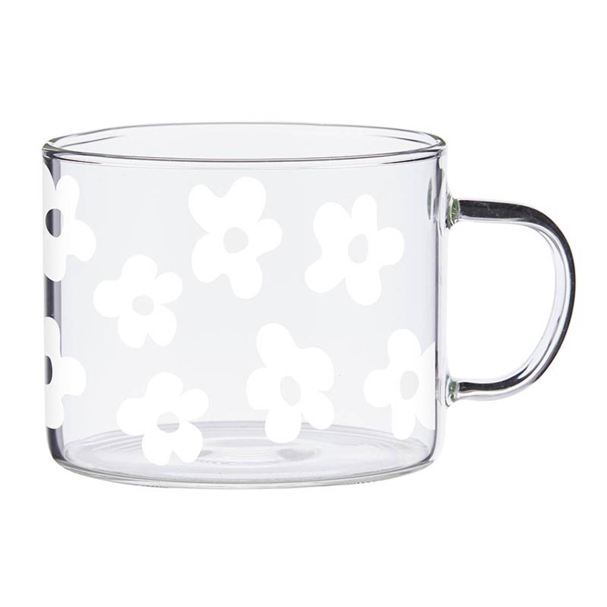 Picture of Santa Barbara Design Studio N0436 16 oz Large Glass Mug - White Floral
