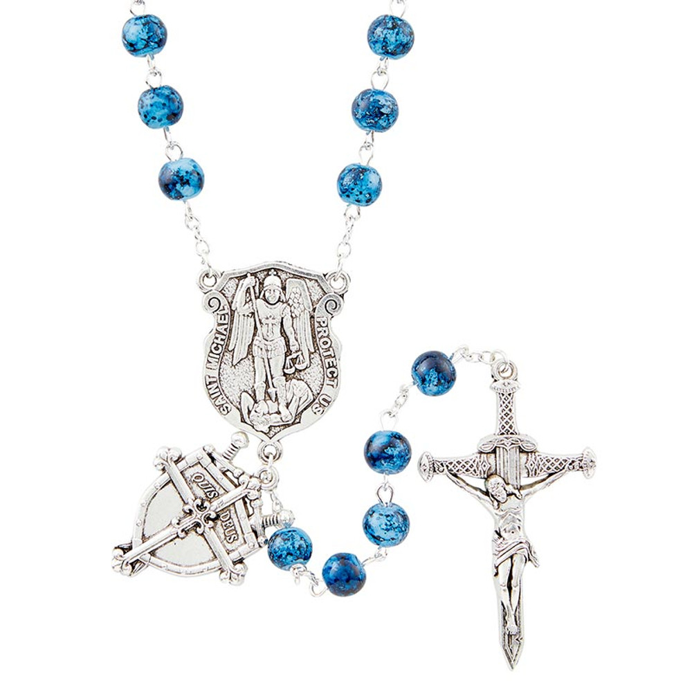 BK-12851 St. Michael Spiritual Rosary - Blue