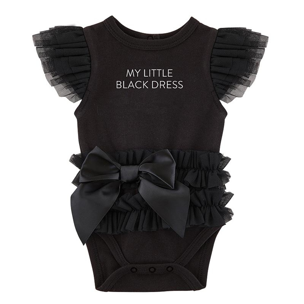 N6610-3 Short Sleeve Little Black Dress - 0-3 Months
