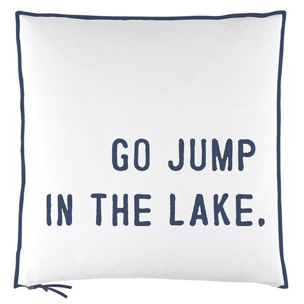 P0079 26 x 26 in. Square Cotton & Duck Feather Face to Face Euro Pillow - Jump in the Lake