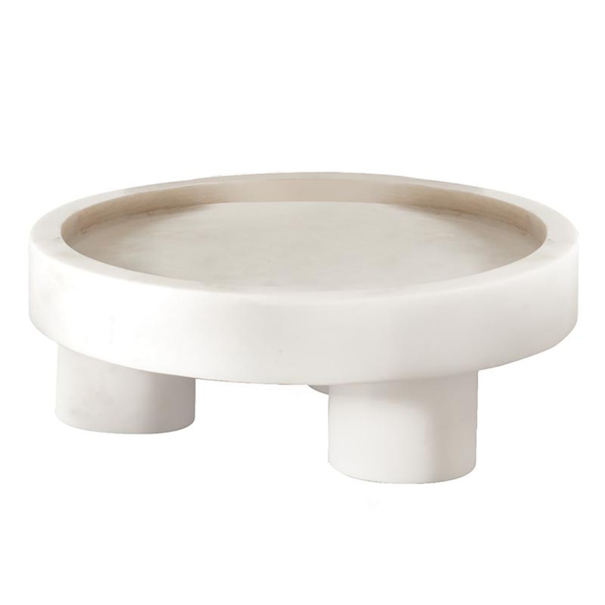 Picture of Santa Barbara Design Studio P2620 10 in. Marble Footed Tray&#44; White