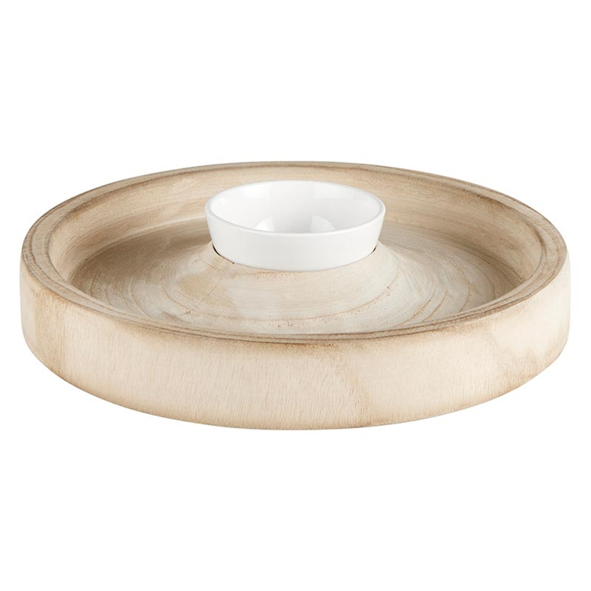 Picture of Santa Barbara Design Studio P2190 Paulownia Chip Holder with Dip Bowl