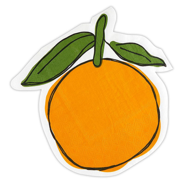 P6513 6 in. Square Die-Cut Cocktail Napkins - Orange