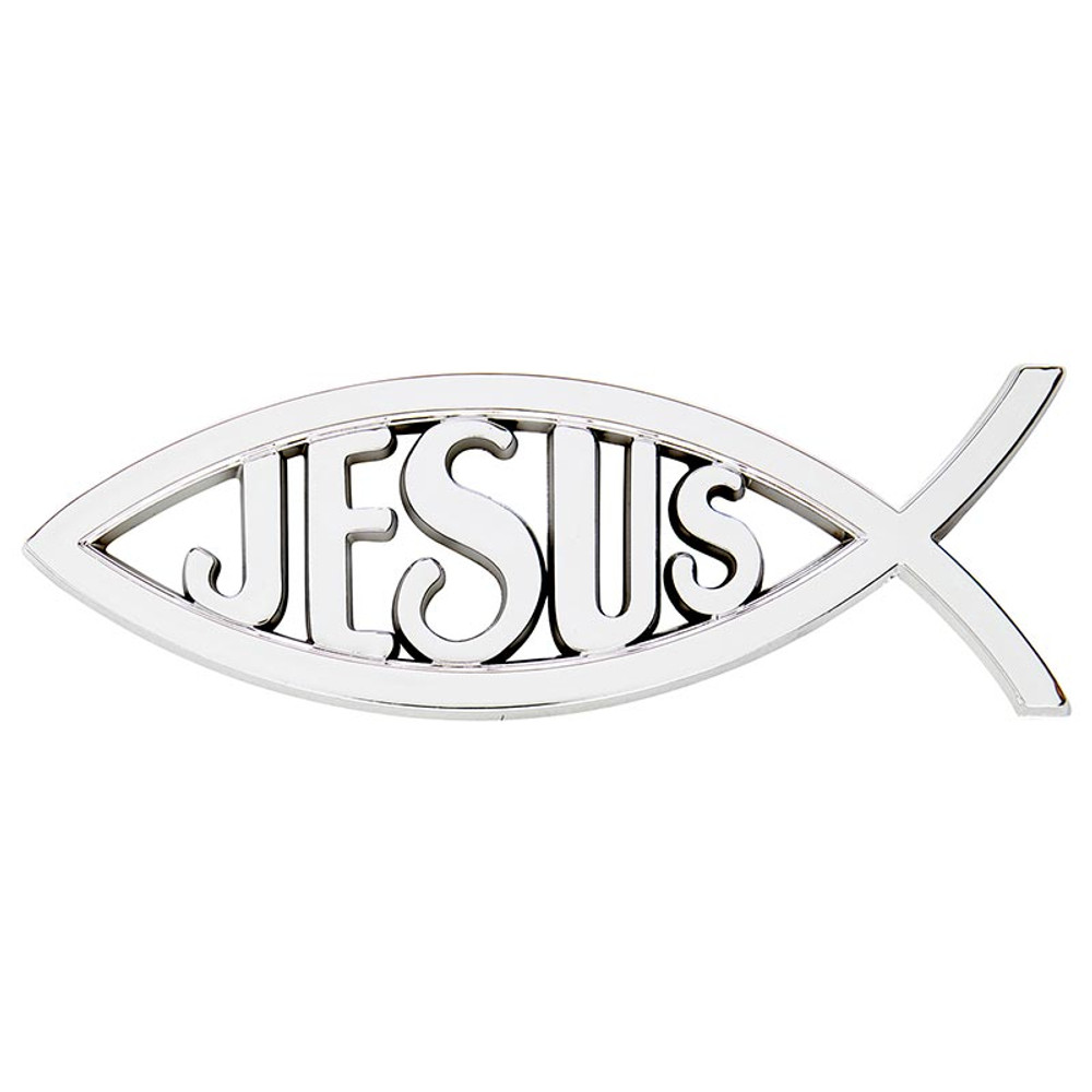 BK-12229 Jesus Silver Ichthus Auto Emblem