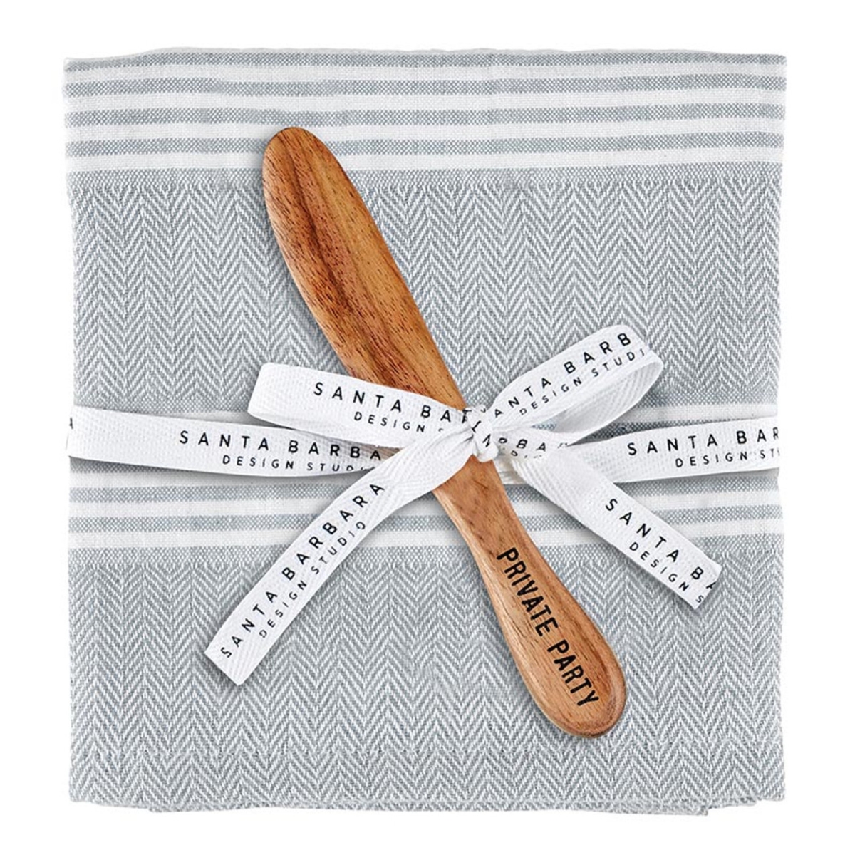 Picture of Santa Barbara Design Studio P0064 Face to Face Tea Towel & Cheese Spreader&#44; Gray