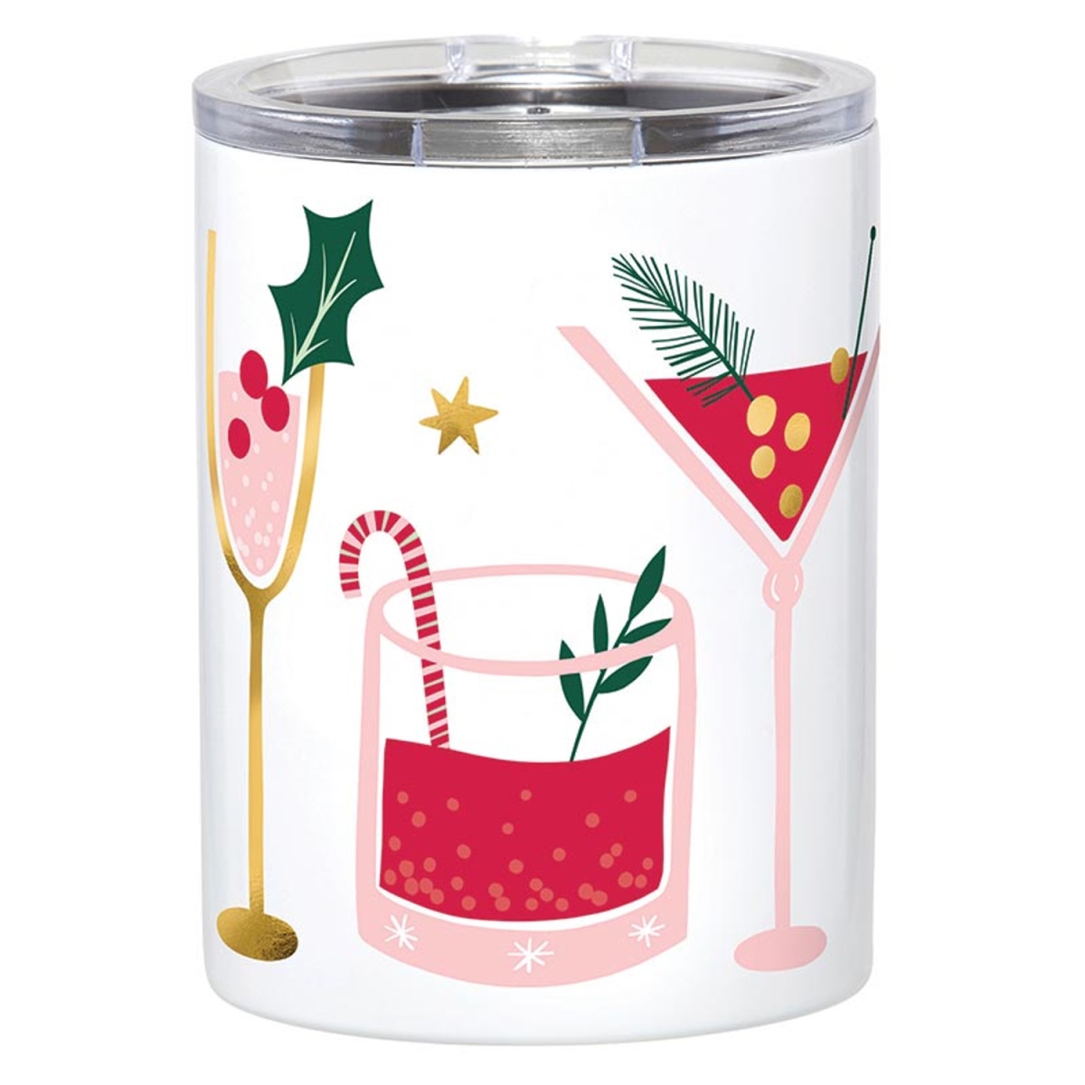 Picture of Slant P7758 12 oz Stainless Steel Tumbler - Holiday Drinks