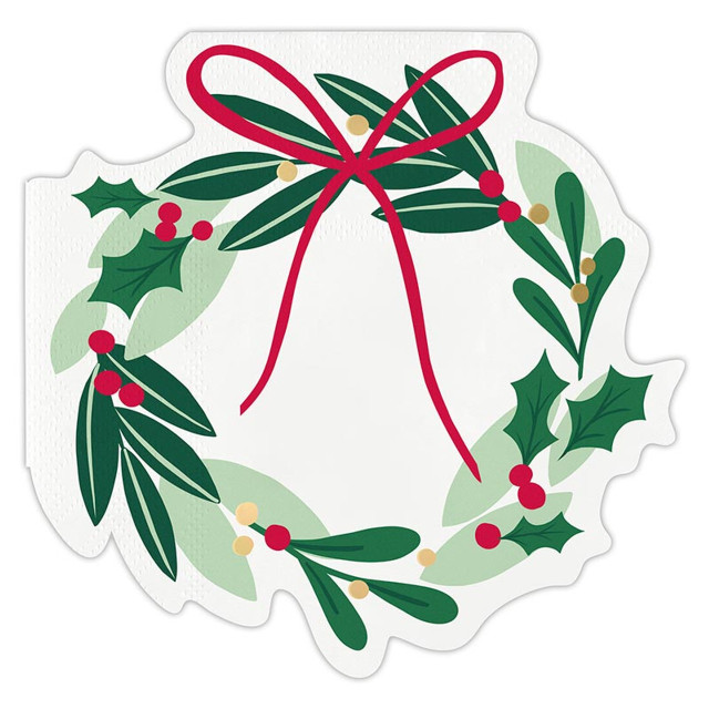 P7712 Die Cut Napkins - Wreath