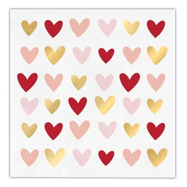 Picture of Slant P7779 Foil Hearts Beverage Napkins