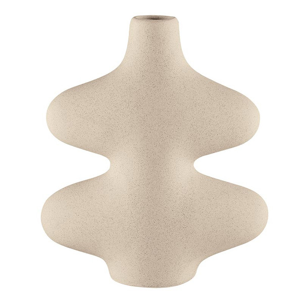 Picture of 47th & Main FMR134 6.5 x 2 x 7.5 in. Textured Abstract Modern Ceramic Vase for Home Decor&#44; Beige