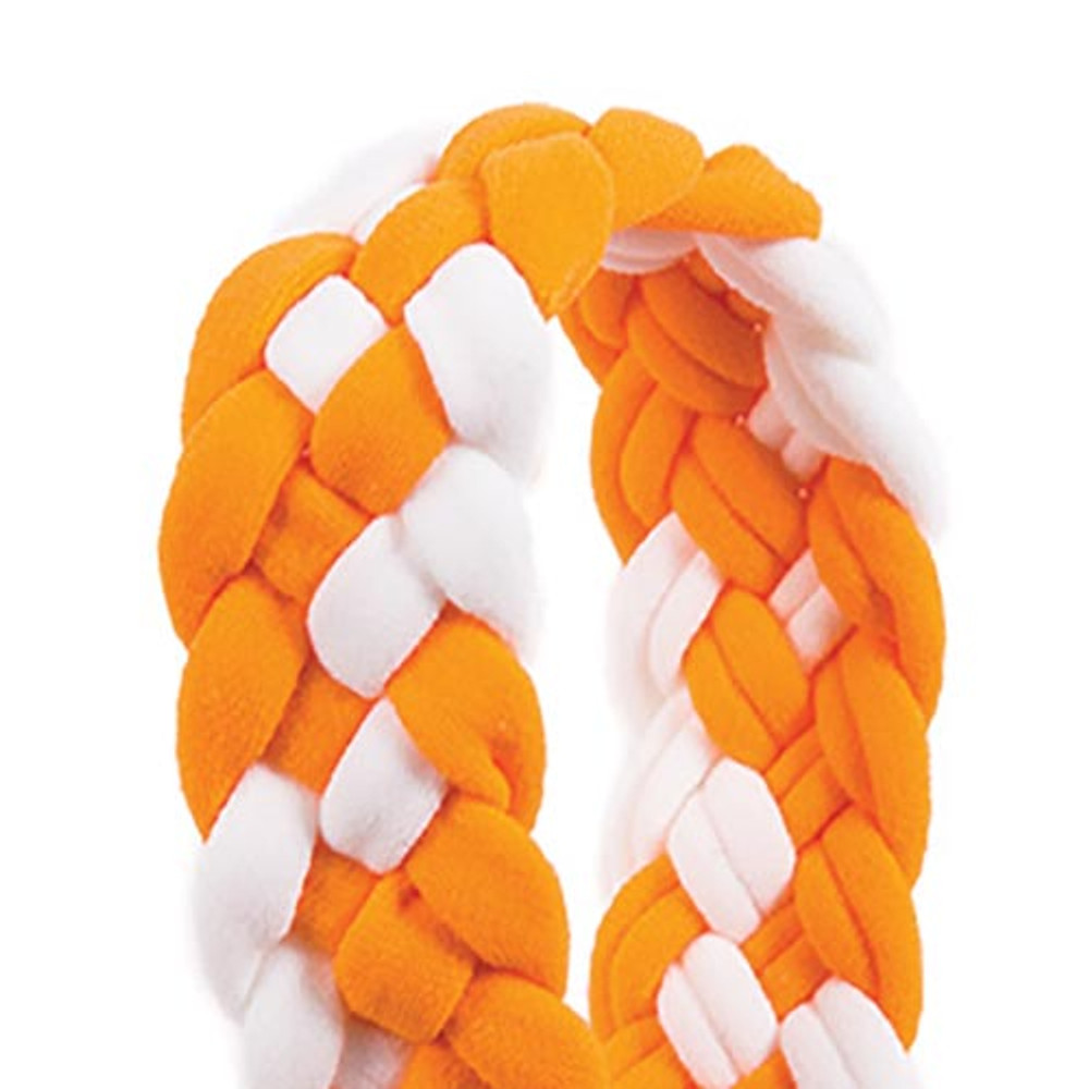 P49322 Braided Lanyard, Holland Orange & White