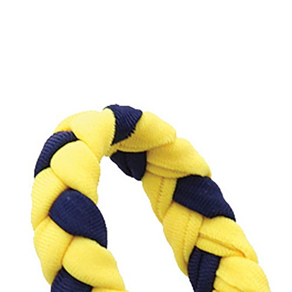 P71383 Double Pom Braid Headband, Navy & Sunshine