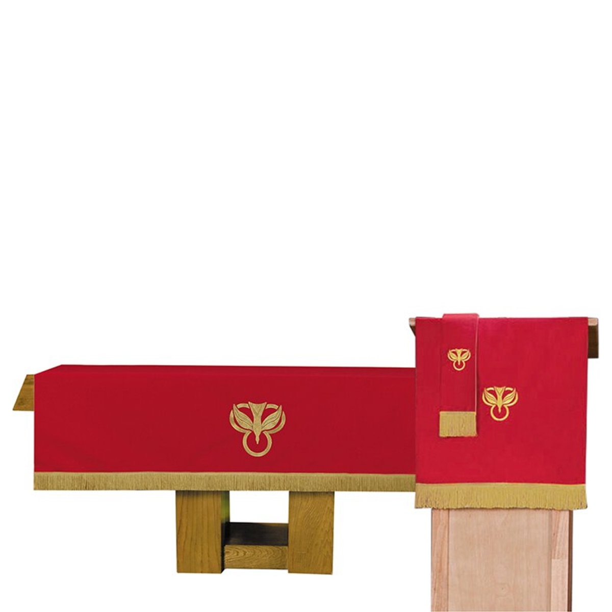 D1288 Red & White Reversible Parament Set - Set of 3