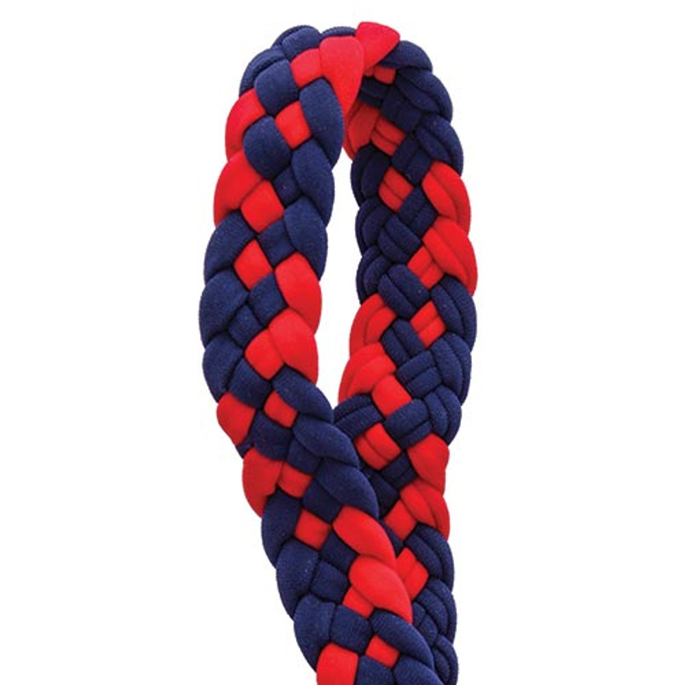 P49390 Braided Lanyard, Red & Navy