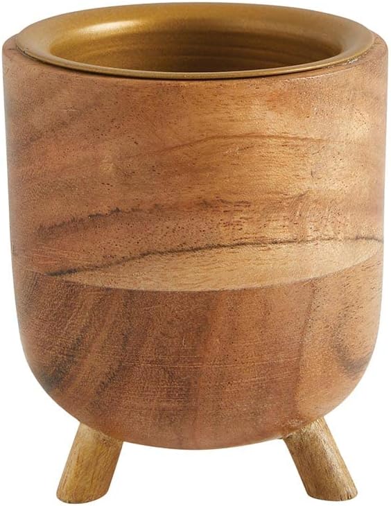 Picture of 47th & Main DMR299 Acacia Wood Candle Holder&#44; Small