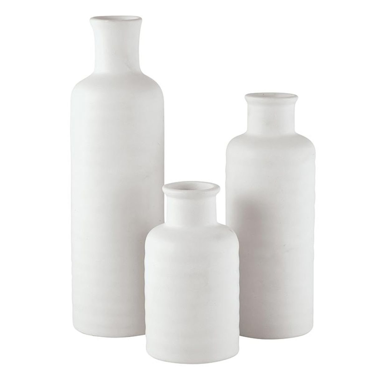 Picture of 47th & Main DMR467 White Ceramic Vases&#44; Set of 3