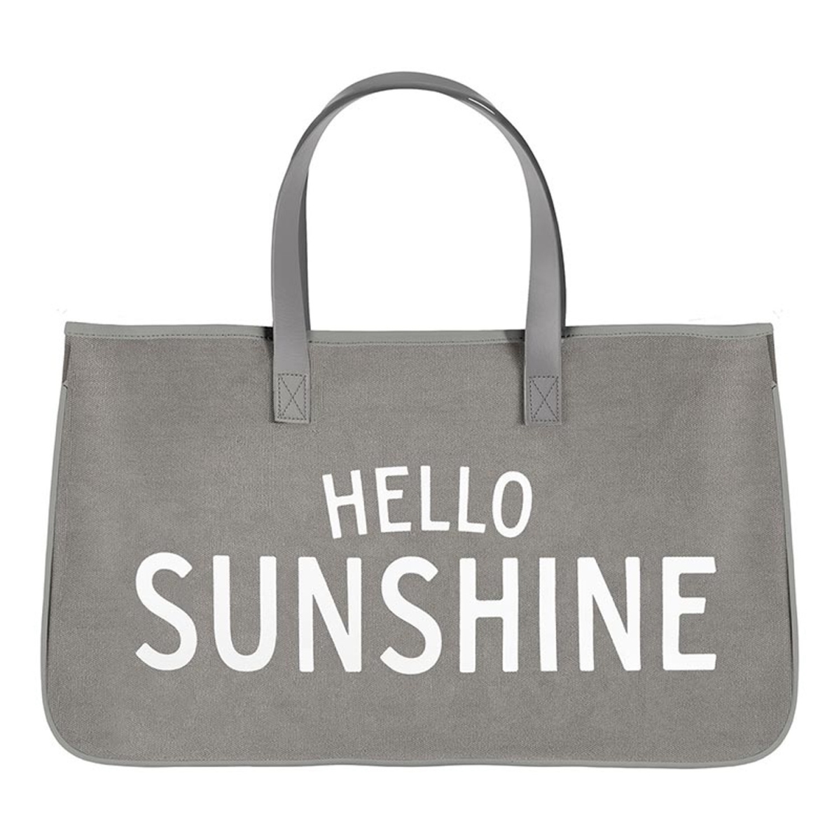 Picture of Bella Apparel N2607 Gray Canvas Tote Bag&#44; Hello Sunshine