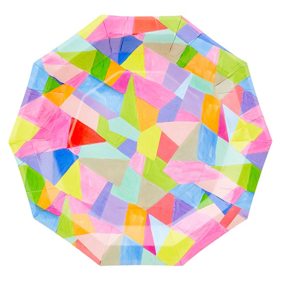 Picture of Slant 10-05580-698 Decagon Paper Plates - Geo Shapes - 8 Count