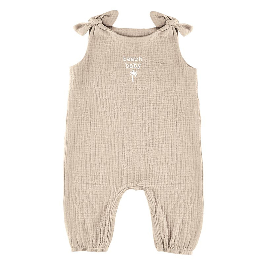 N2072 Overall Tie Romper, Beach Baby - 6-12 Months
