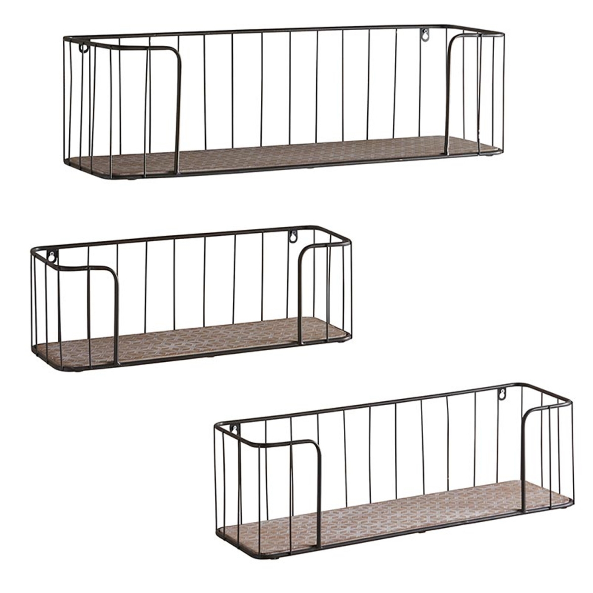 Picture of 47th & Main CMR154 Wood & Iron Rectangle Shelves&#44; Set of 3