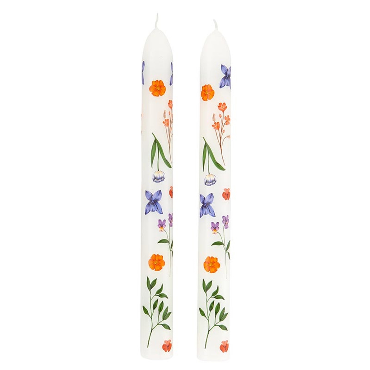 Picture of Slant 10-02812-039 Tapered Candle - Boho Flowers - Set of 2