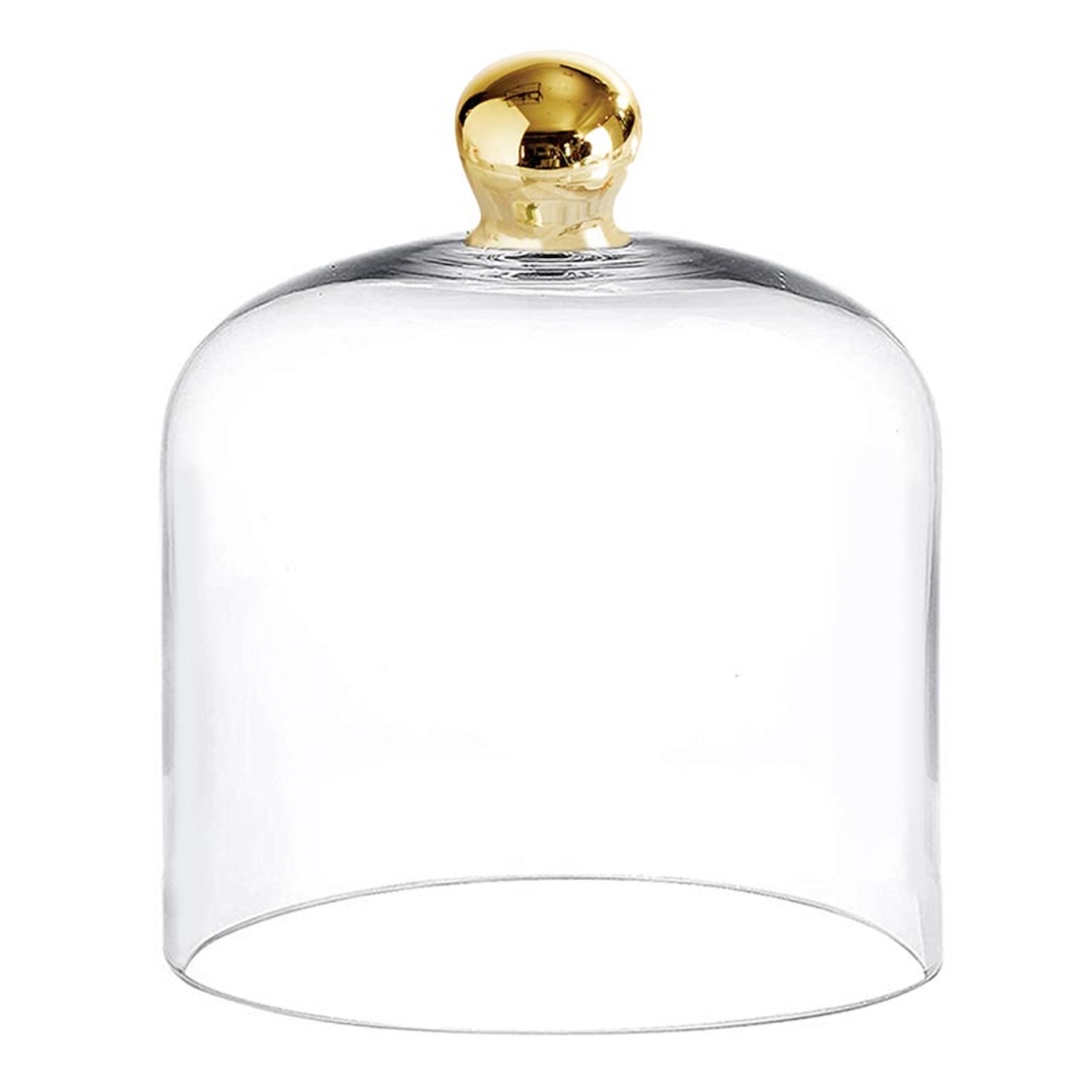 N6515 Gold Knob Glass Cloche, Medium