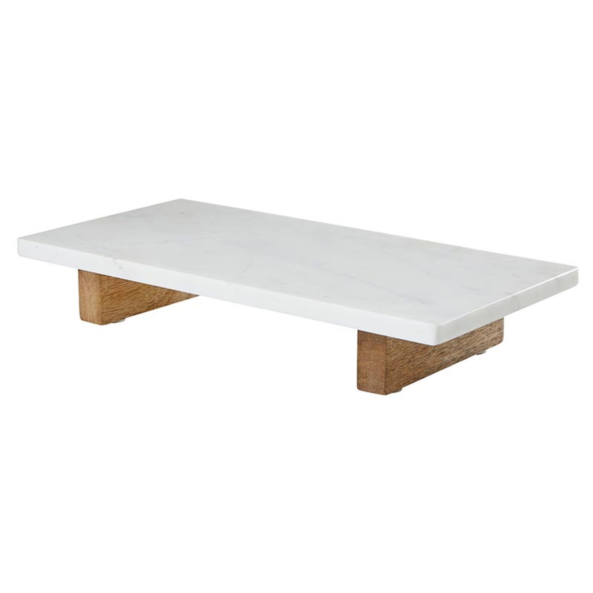 P2249 Marble Board with Wood Feet - White