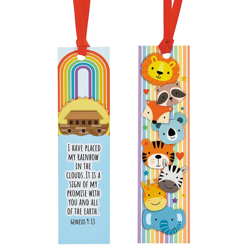P1795 Noahs Ark Ribbon Bookmarks - Pack of 12